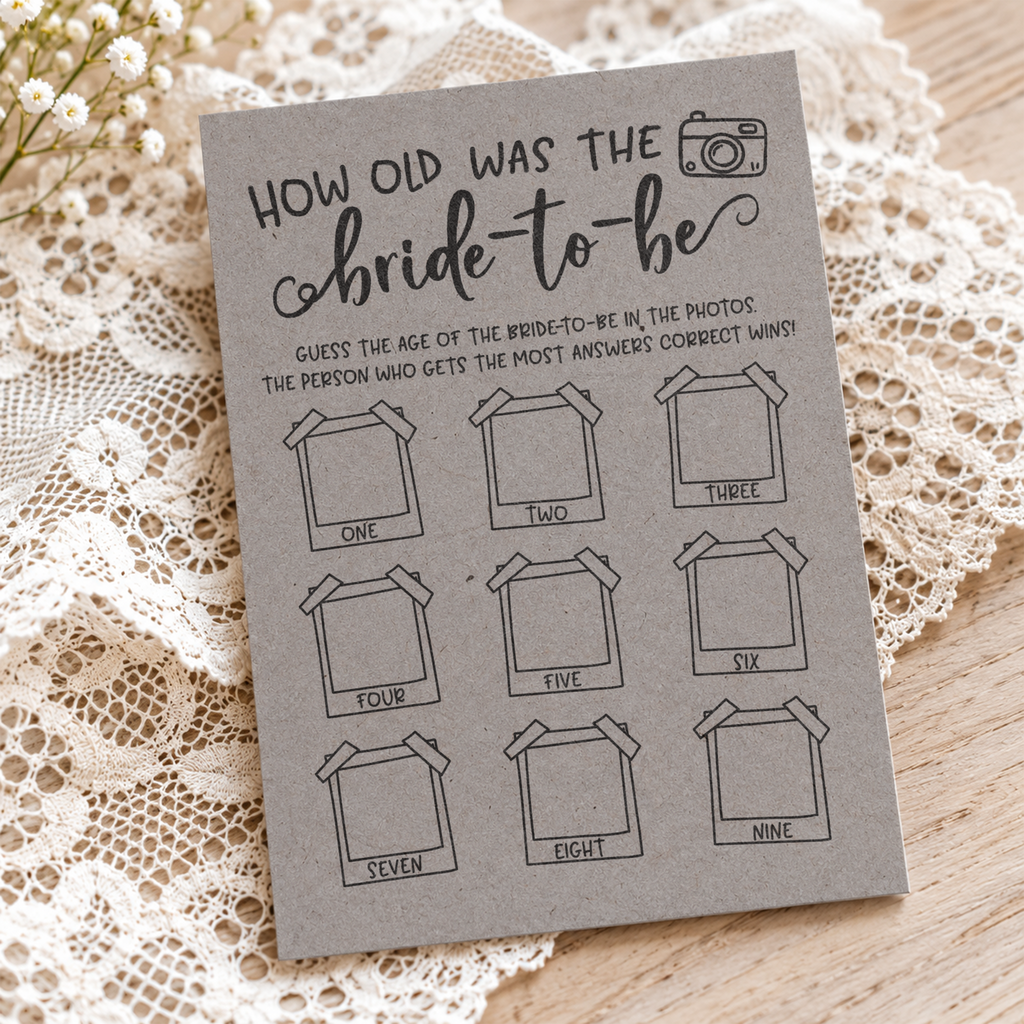 How Old was the Bride-to-be Bridal Shower Game