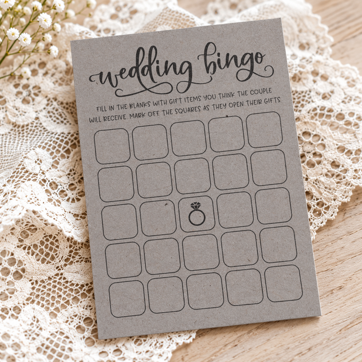 Wedding Bingo - Wedding Shower Game