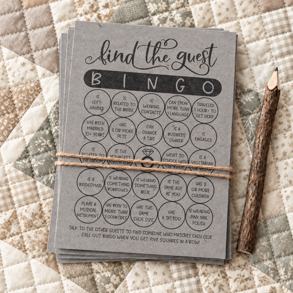 Find The Guest Bingo Bridal Shower Game