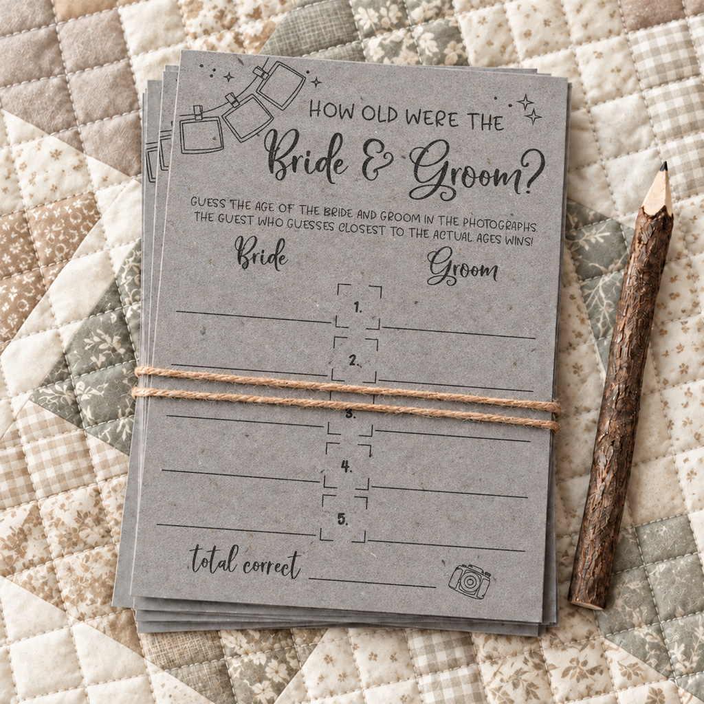 How Old Were The Bride And Groom Bridal Shower Game
