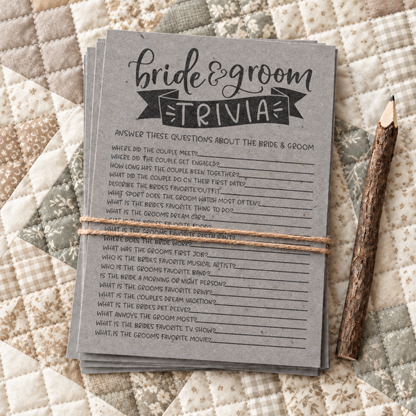 Bride Groom Trivia Bridal Shower Game