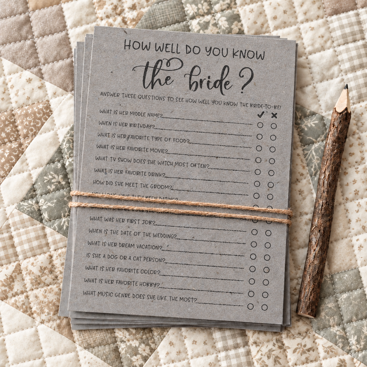 How Well Do You Know the Bride Bridal Shower Game
