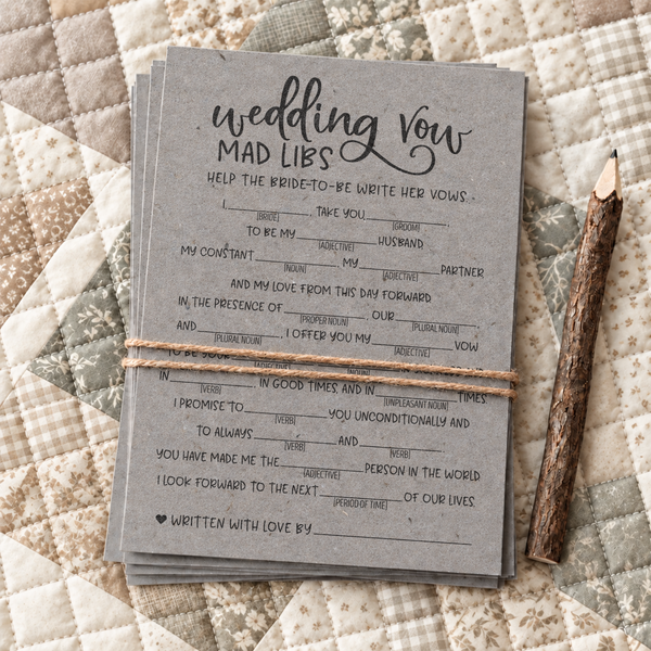 Wedding Vow Mad Libs Bridal Shower Game