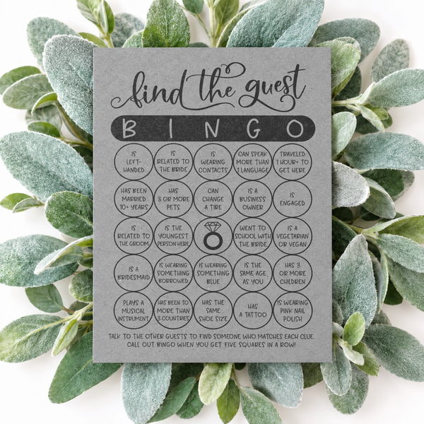 Find The Guest Bingo Bridal Shower Game