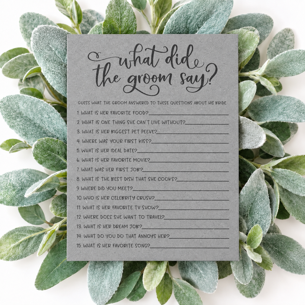 What Did The Groom Say Bridal Shower Game
