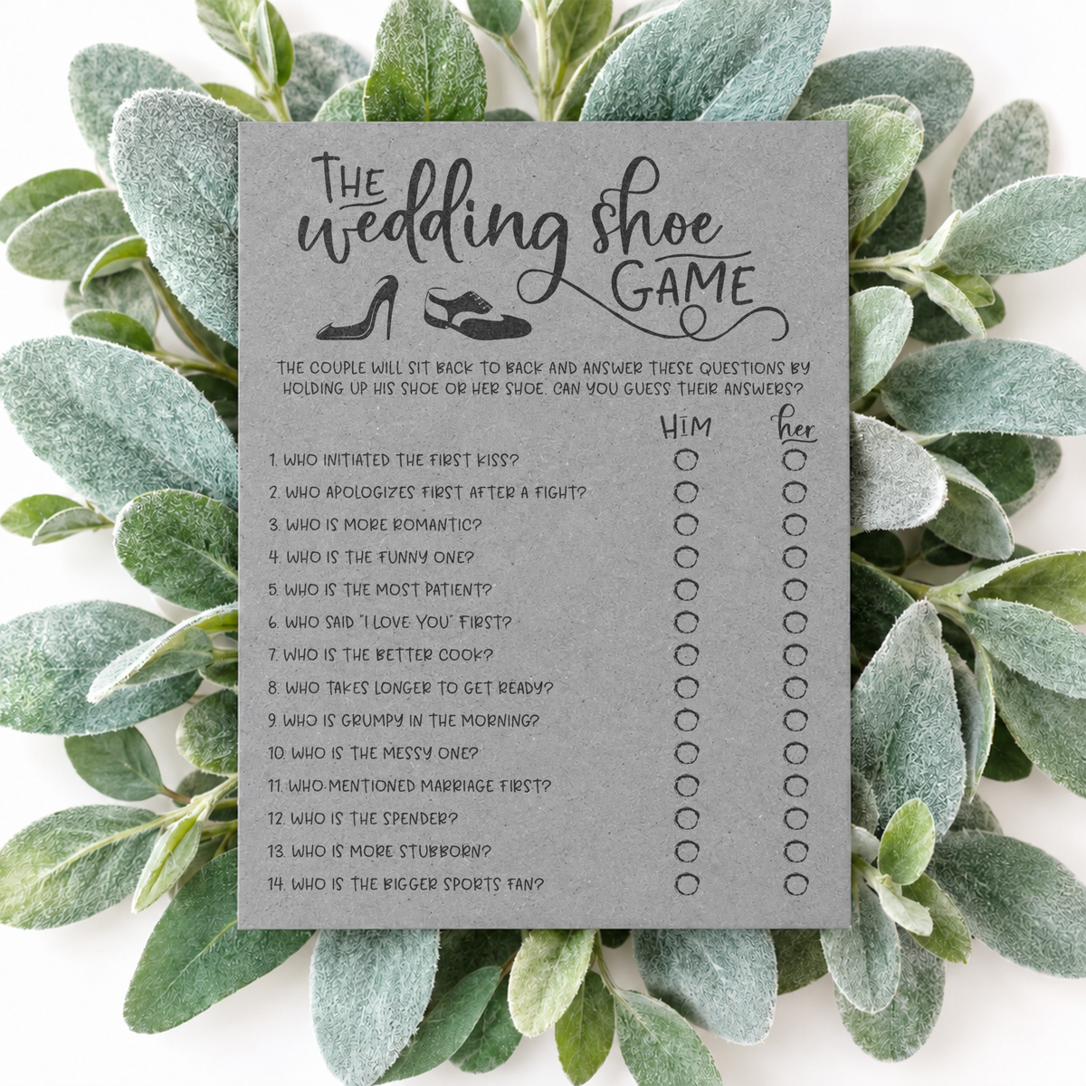 The Wedding Shoe Bridal Shower Game