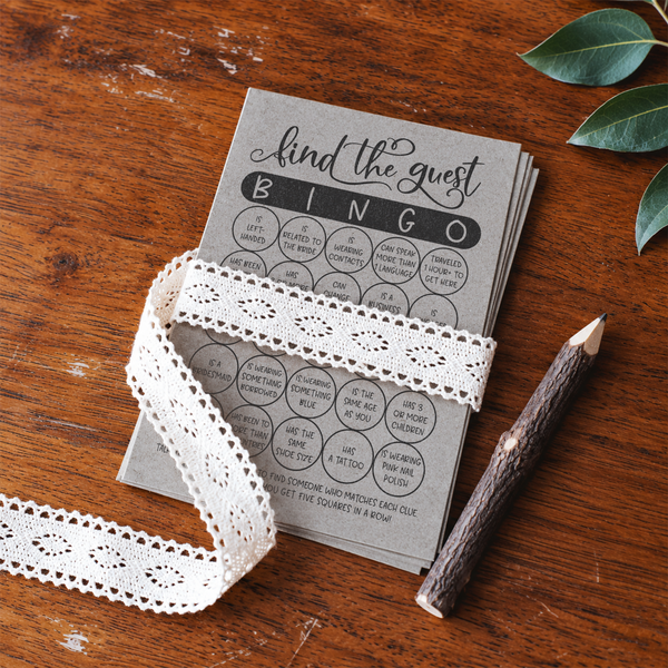 Find The Guest Bingo Bridal Shower Game