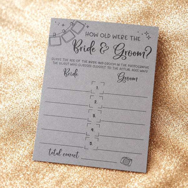 How Old Were The Bride And Groom Bridal Shower Game