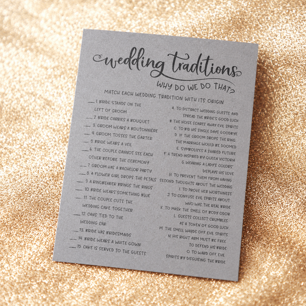Wedding Traditions Bridal Shower Game