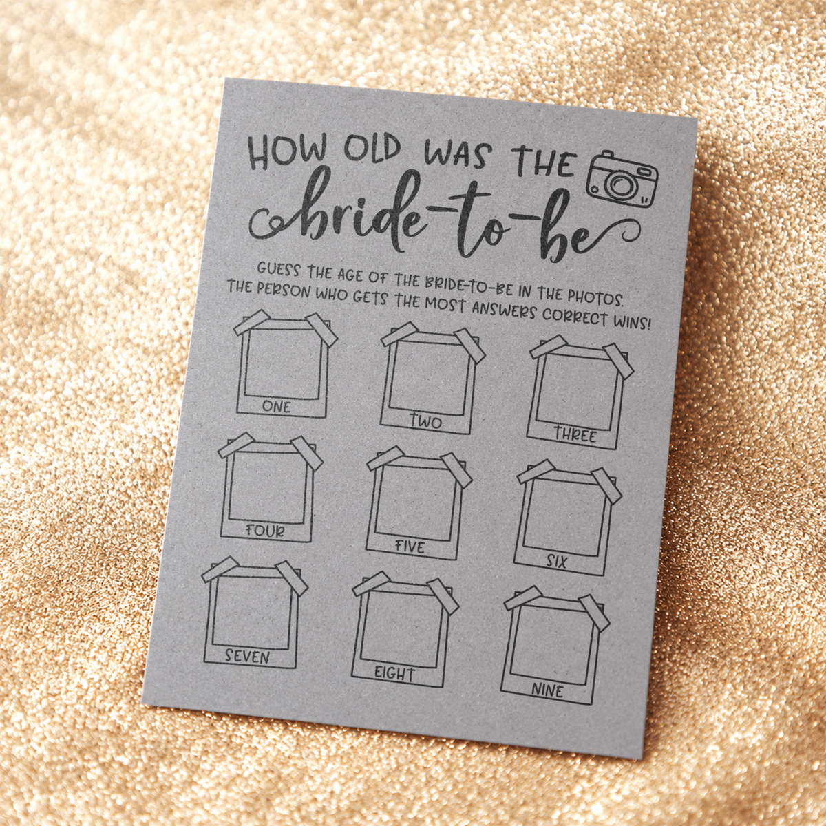How Old was the Bride-to-be Bridal Shower Game