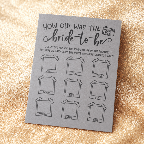 How Old was the Bride-to-be Bridal Shower Game