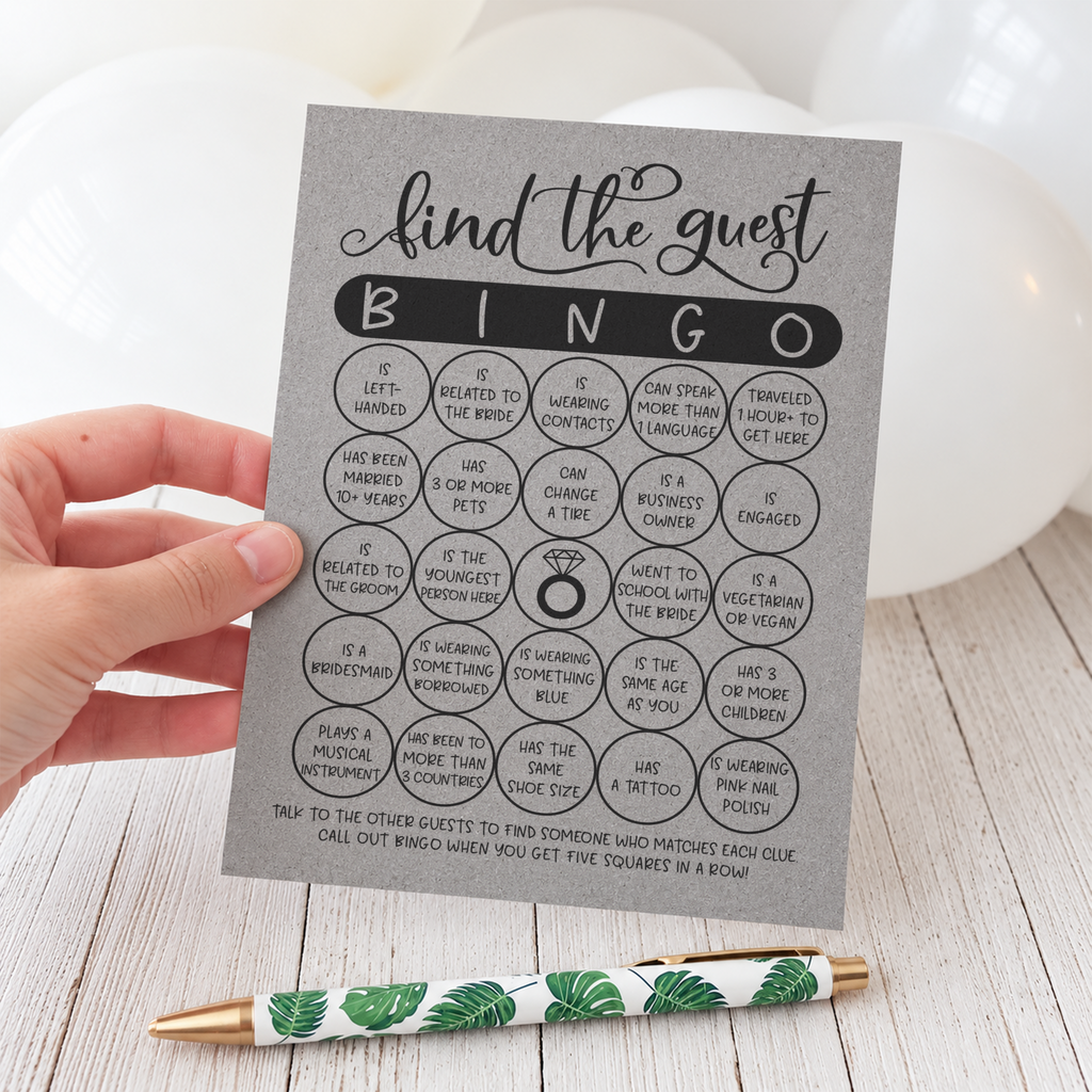 Find The Guest Bingo Bridal Shower Game
