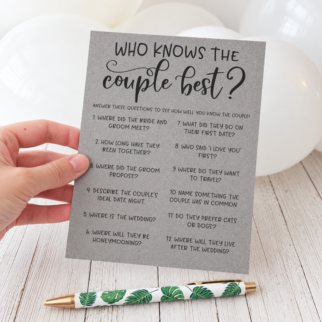 Who Knows The Couple Best Bridal Shower Game