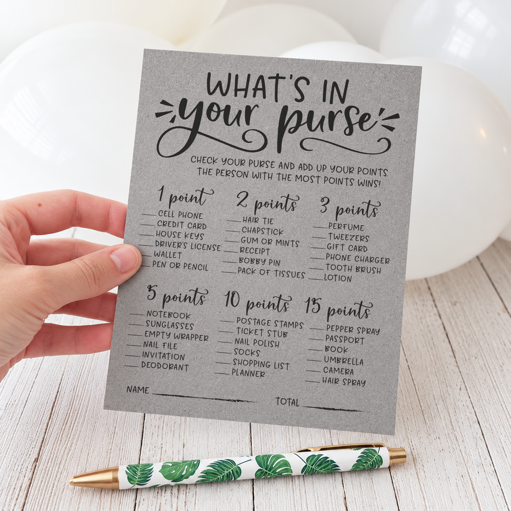 What's In Your Purse Bridal Shower Game
