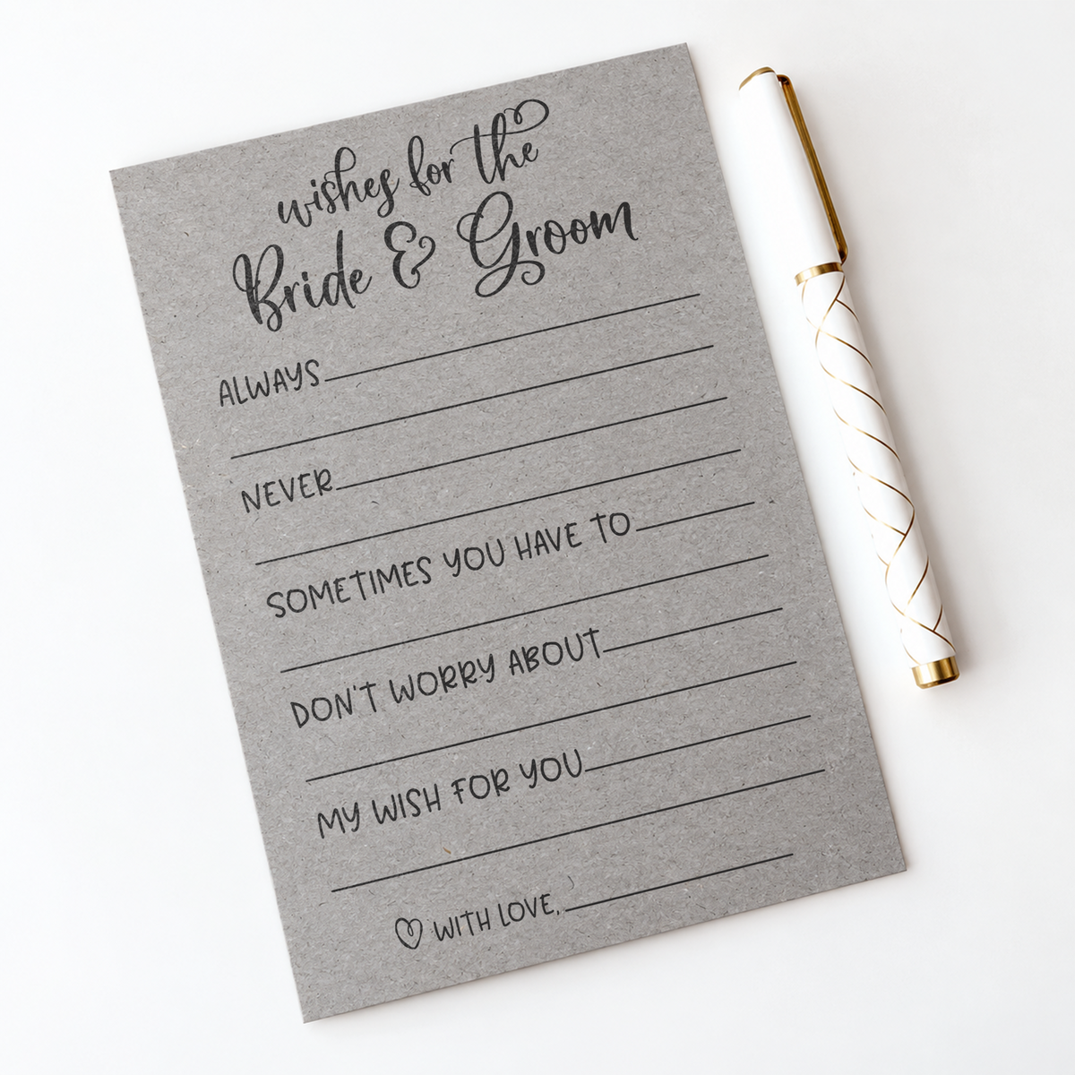 Wishes for the Bride and Groom Bridal Shower Activity