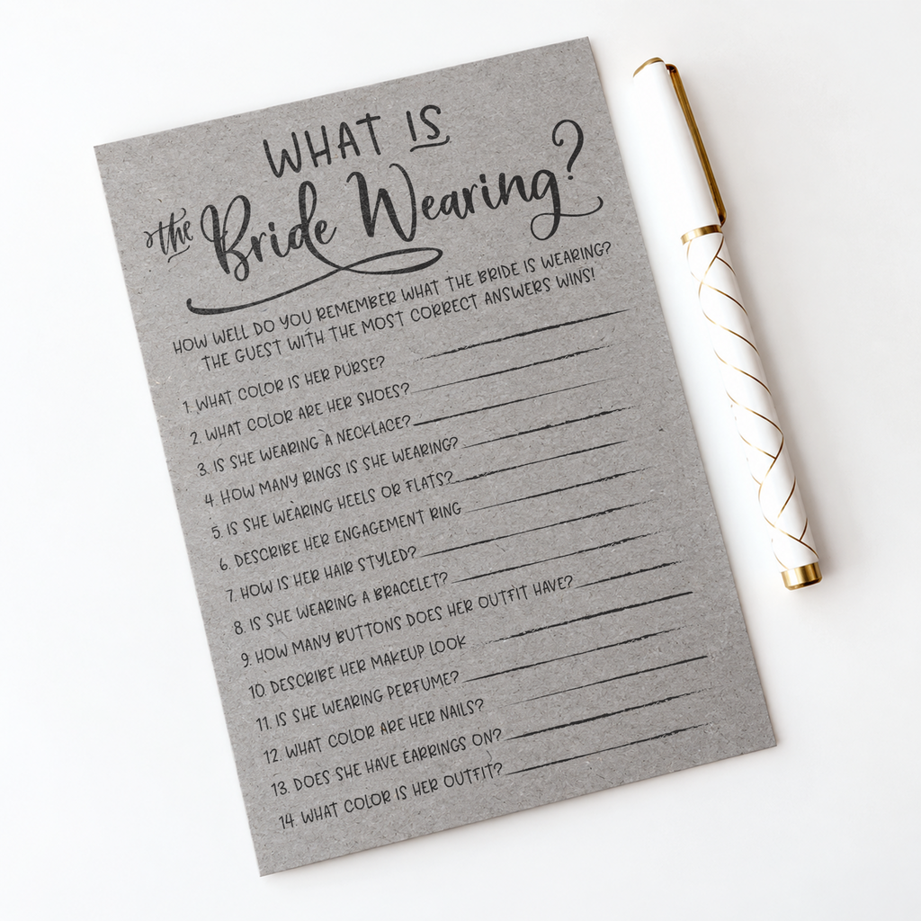 What Is The Bride Wearing Bridal Shower Game