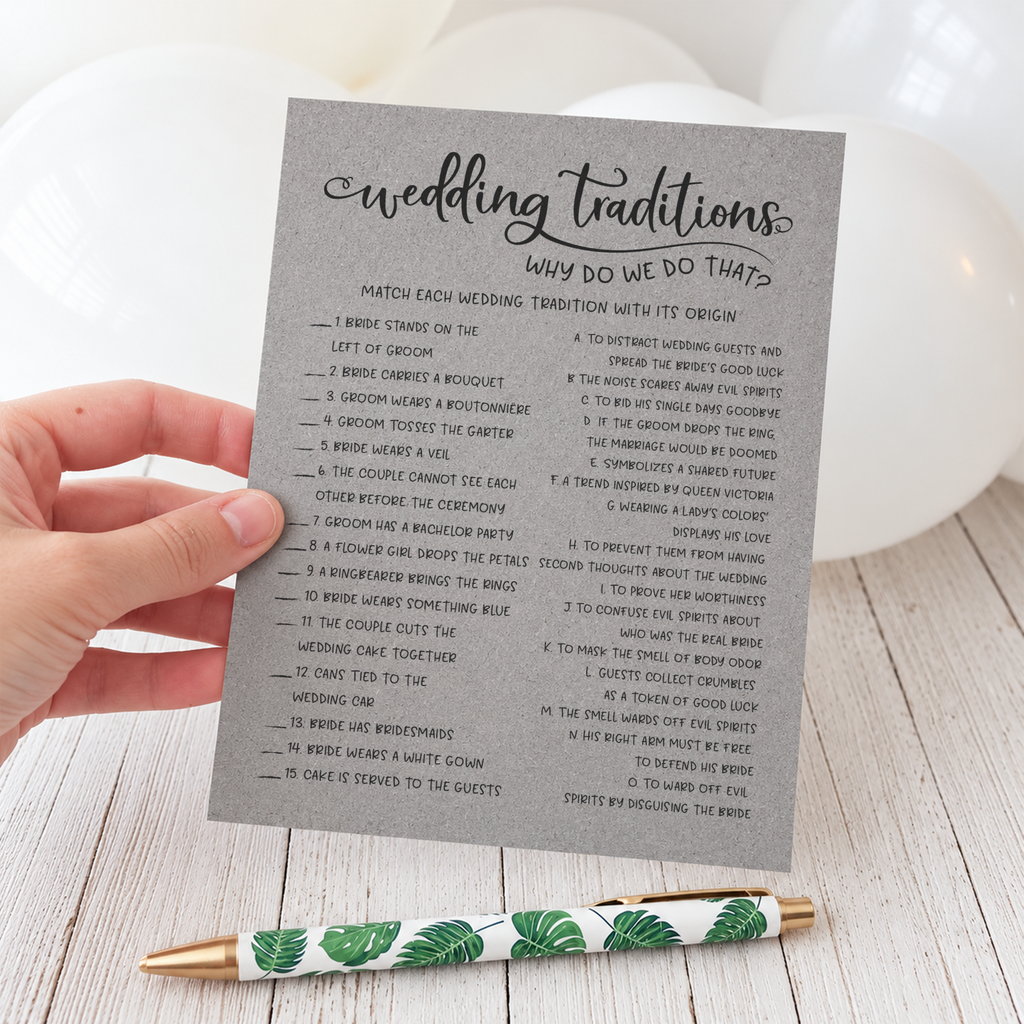 Wedding Traditions Bridal Shower Game