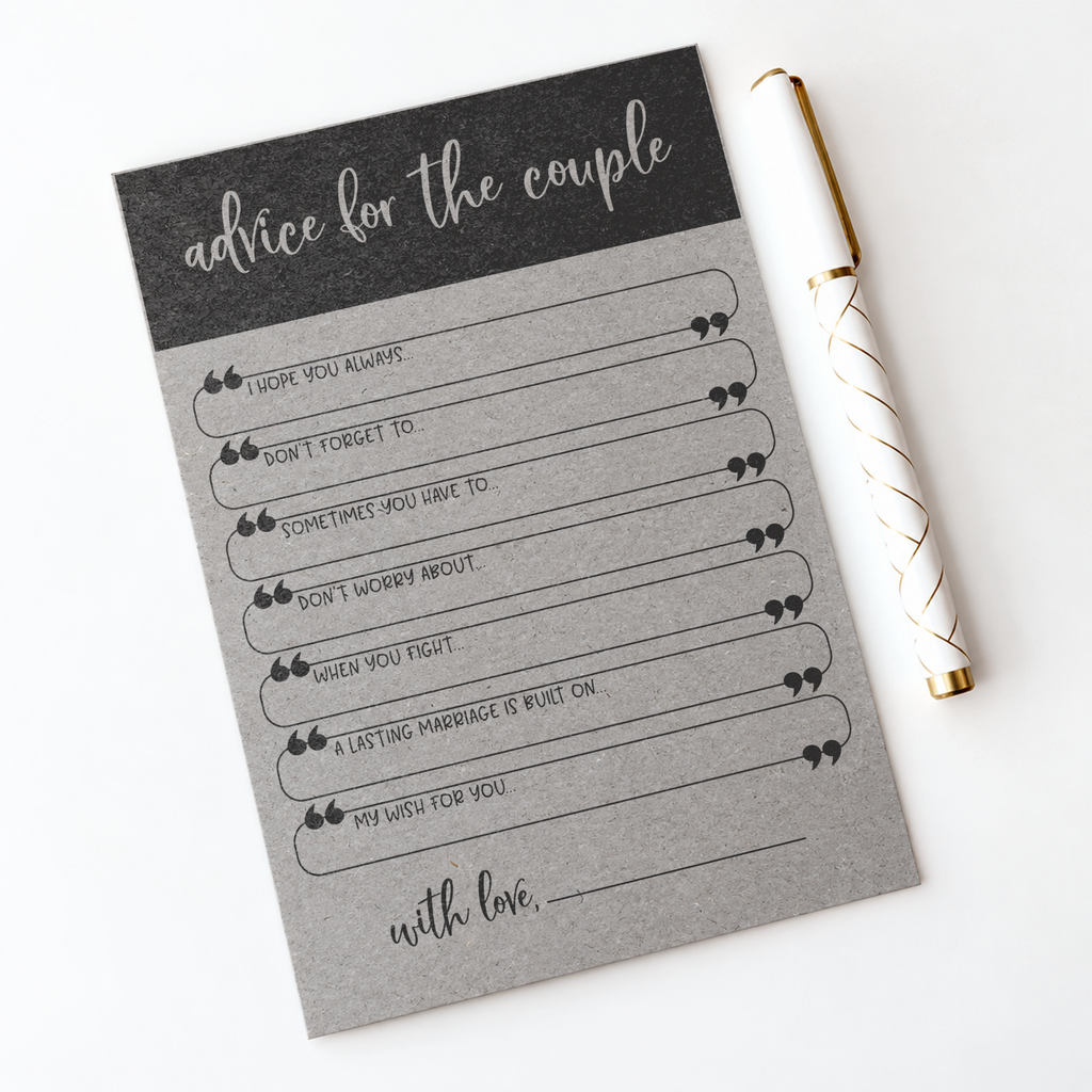 Advice for the Couple Bridal Shower Activity