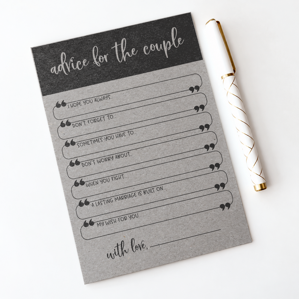 Advice for the Couple Bridal Shower Activity