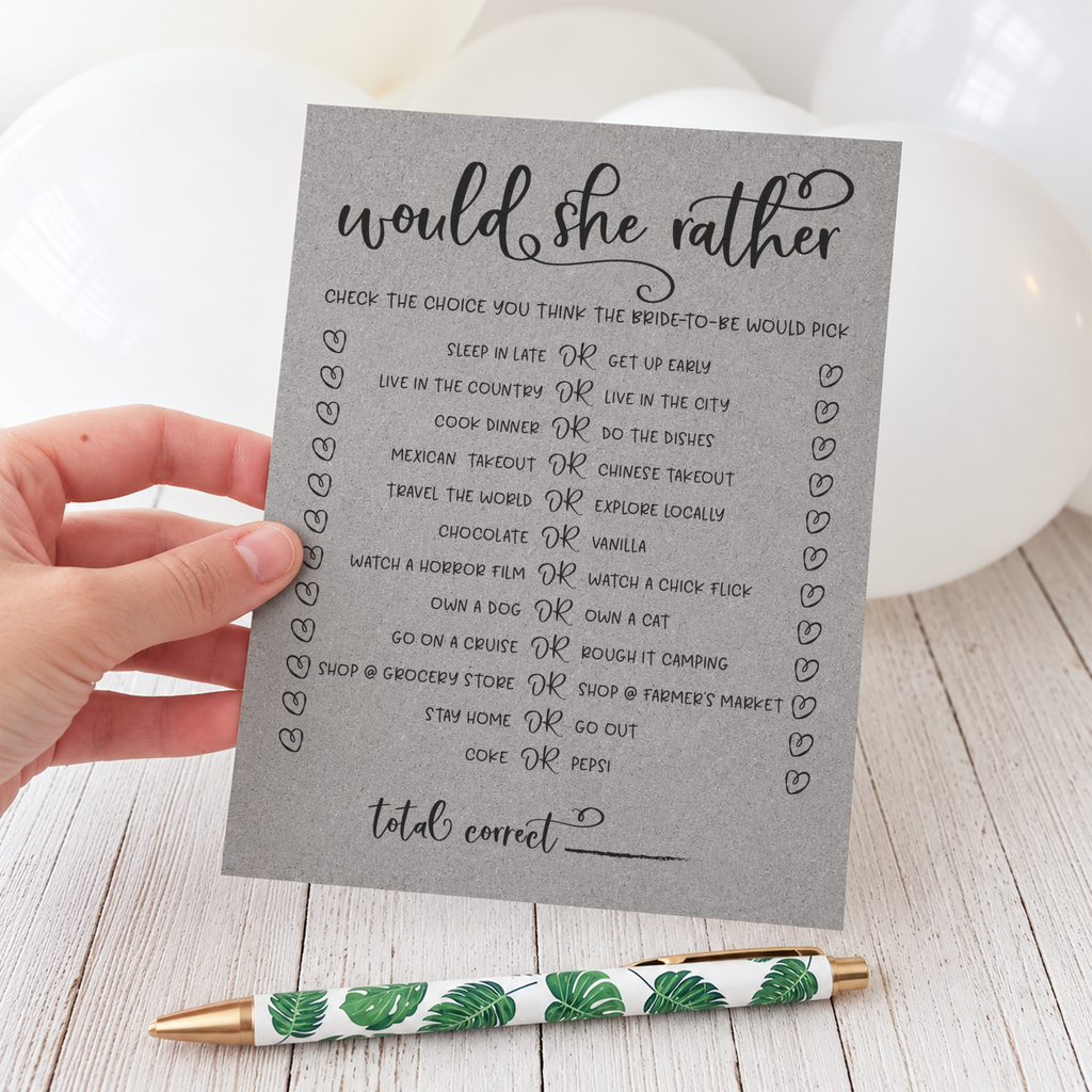 Would She Rather Bridal Shower Game