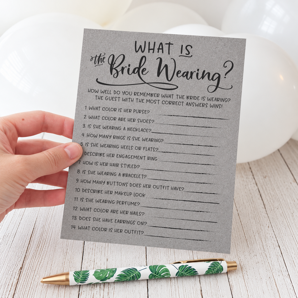 What Is The Bride Wearing Bridal Shower Game