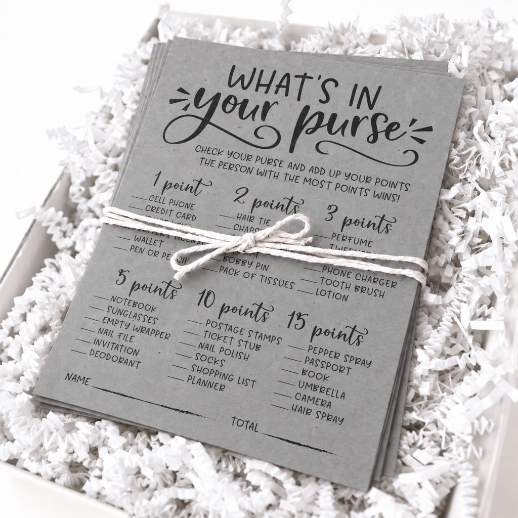 What's In Your Purse Bridal Shower Game