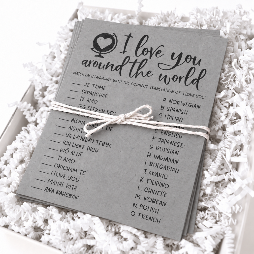 I Love You Around The World Bridal Shower Game