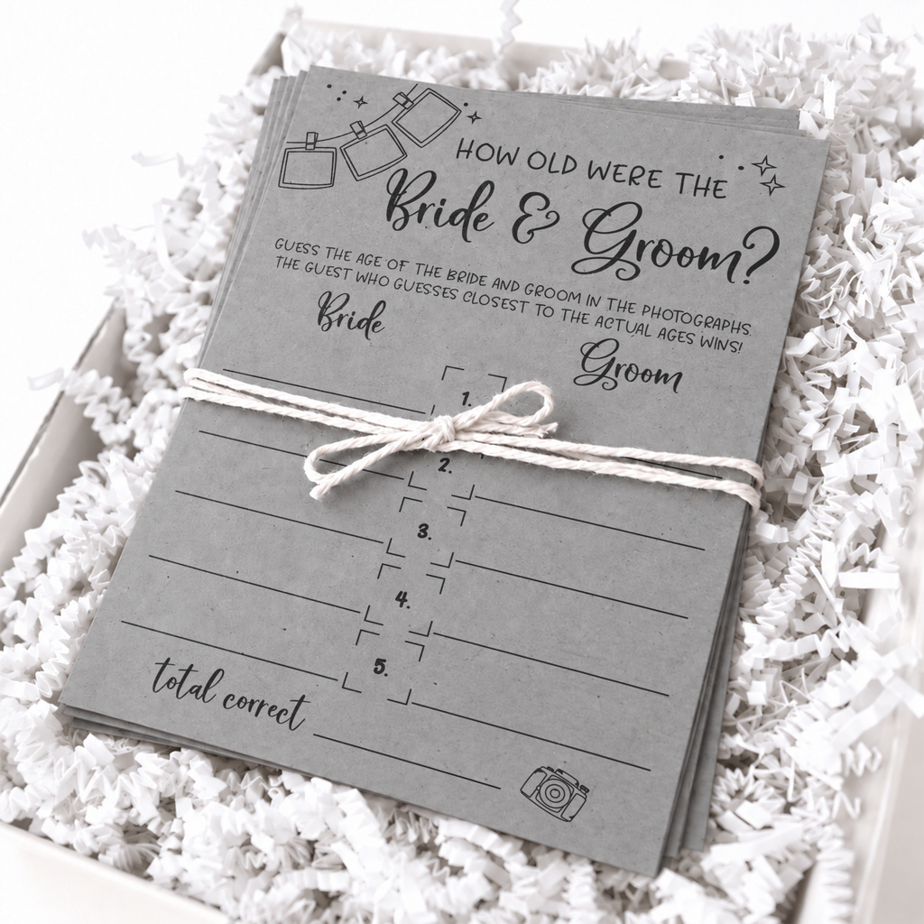 How Old Were The Bride And Groom Bridal Shower Game