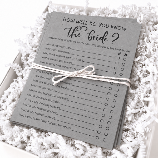 How Well Do You Know the Bride Bridal Shower Game