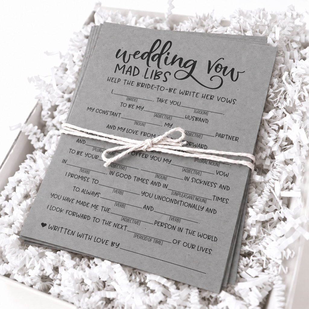 Wedding Vow Mad Libs Bridal Shower Game