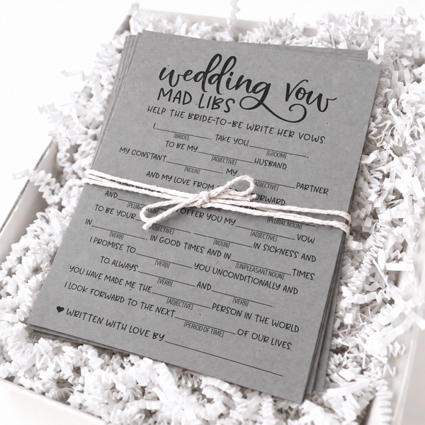 Wedding Vow Mad Libs Bridal Shower Game