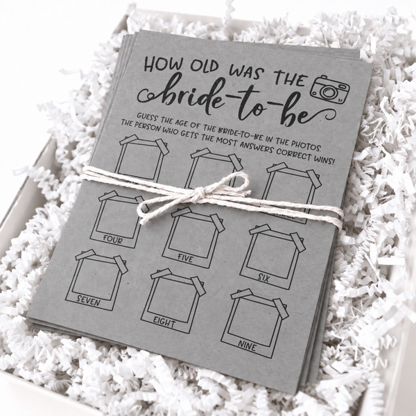 How Old was the Bride-to-be Bridal Shower Game
