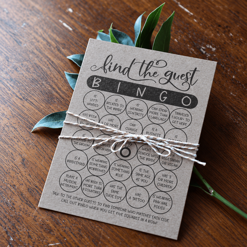 Find The Guest Bingo Bridal Shower Game