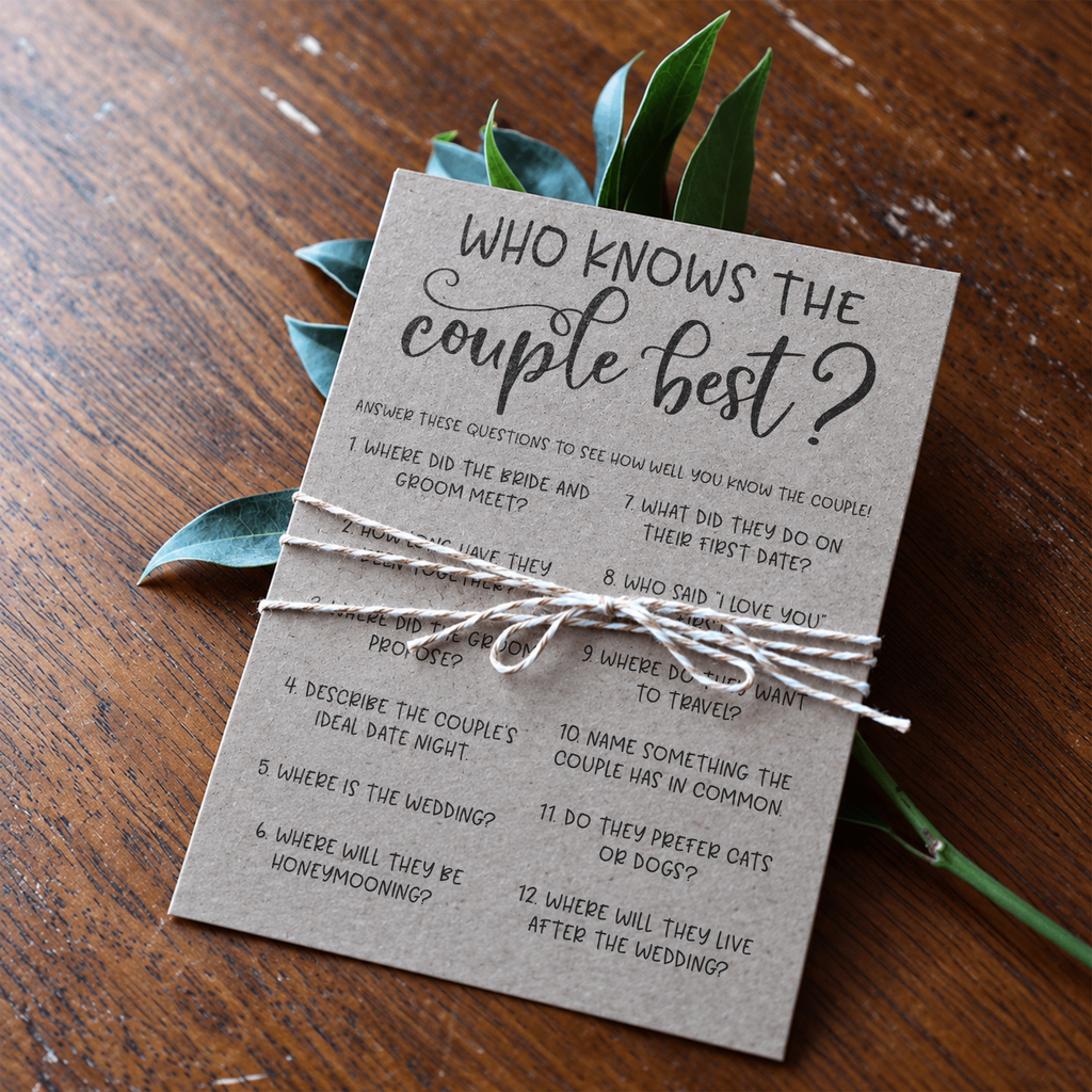 Who Knows The Couple Best Bridal Shower Game