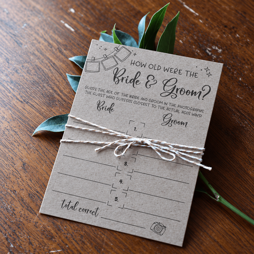 How Old Were The Bride And Groom Bridal Shower Game
