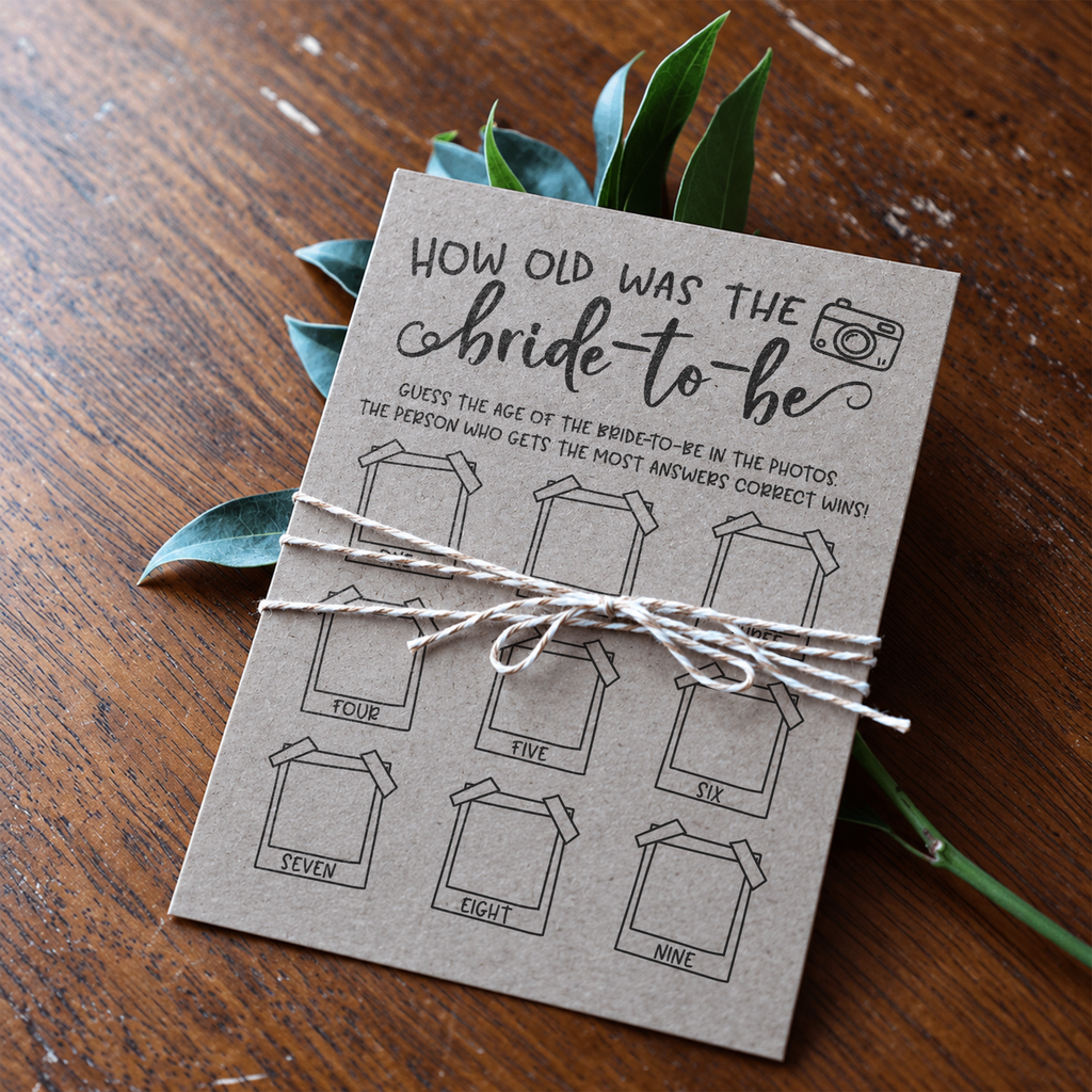 How Old was the Bride-to-be Bridal Shower Game