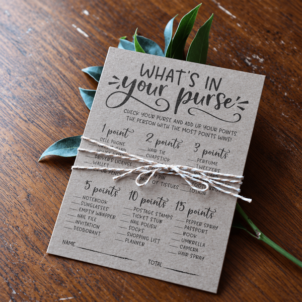 What's In Your Purse Bridal Shower Game
