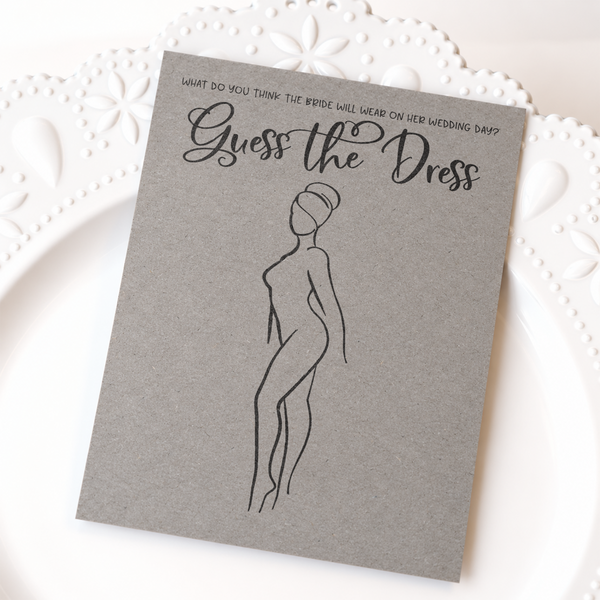 Guess the Dress Bridal Shower Game