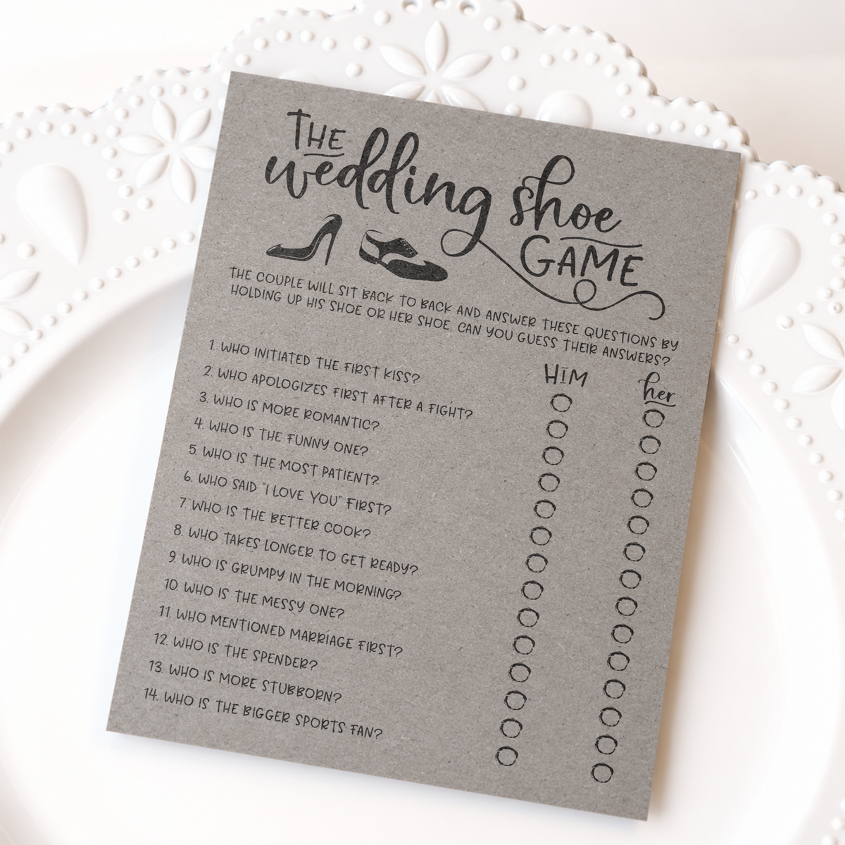 The Wedding Shoe Bridal Shower Game