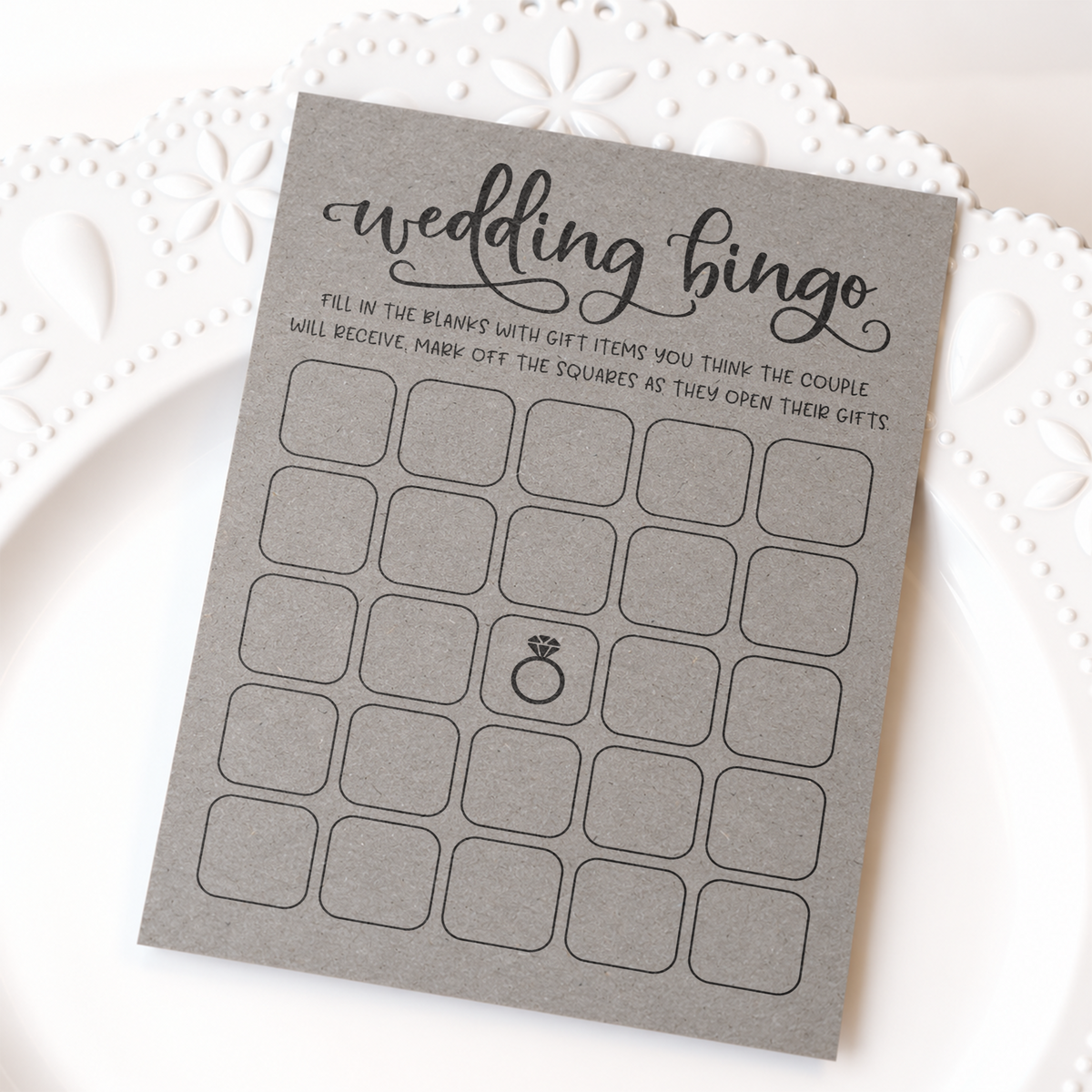 Wedding Bingo - Wedding Shower Game