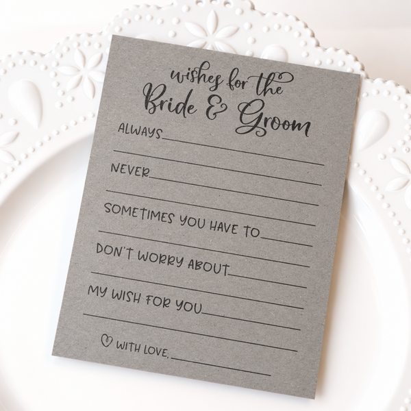 Wishes for the Bride and Groom Bridal Shower Activity