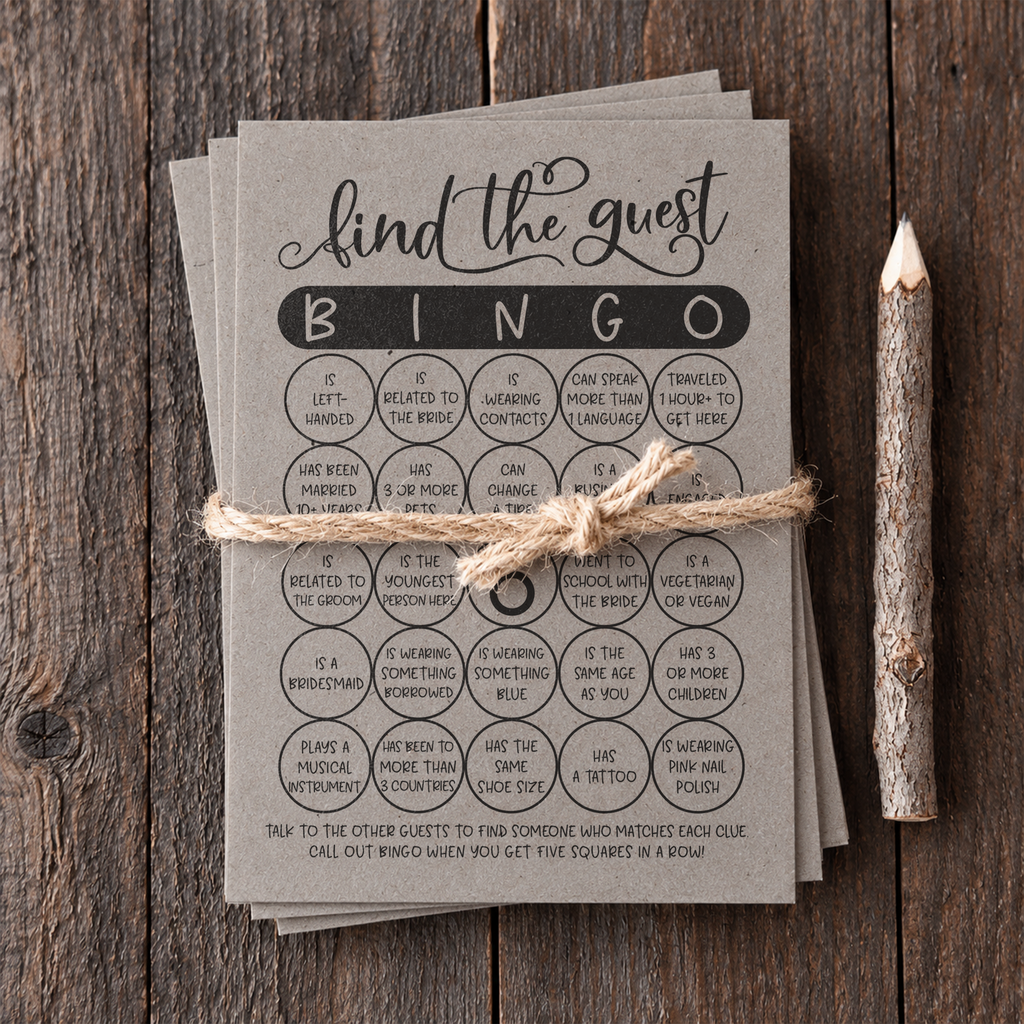 Find The Guest Bingo Bridal Shower Game