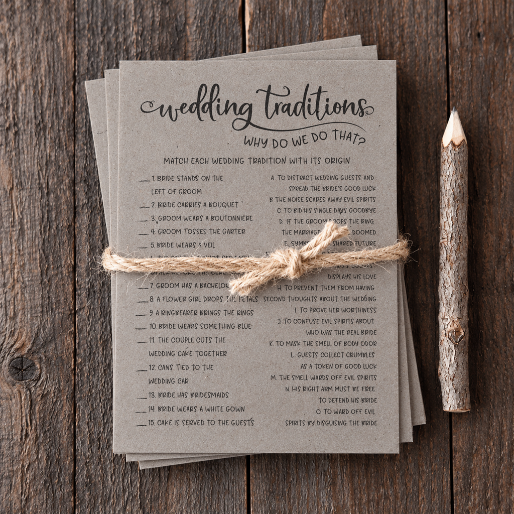 Wedding Traditions Bridal Shower Game