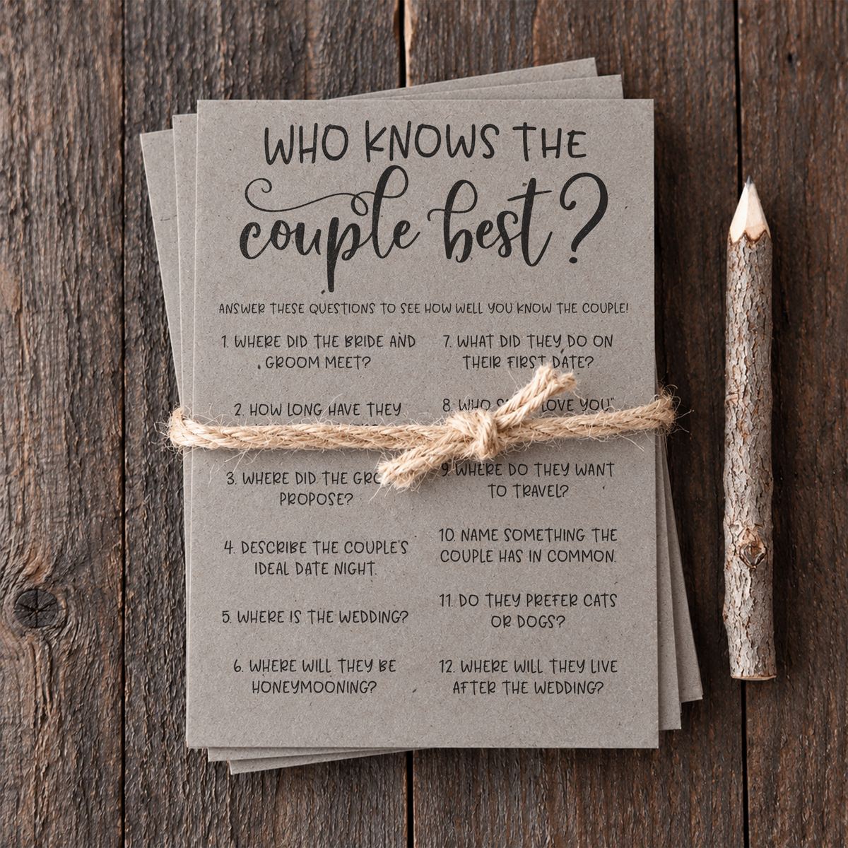 Who Knows The Couple Best Bridal Shower Game