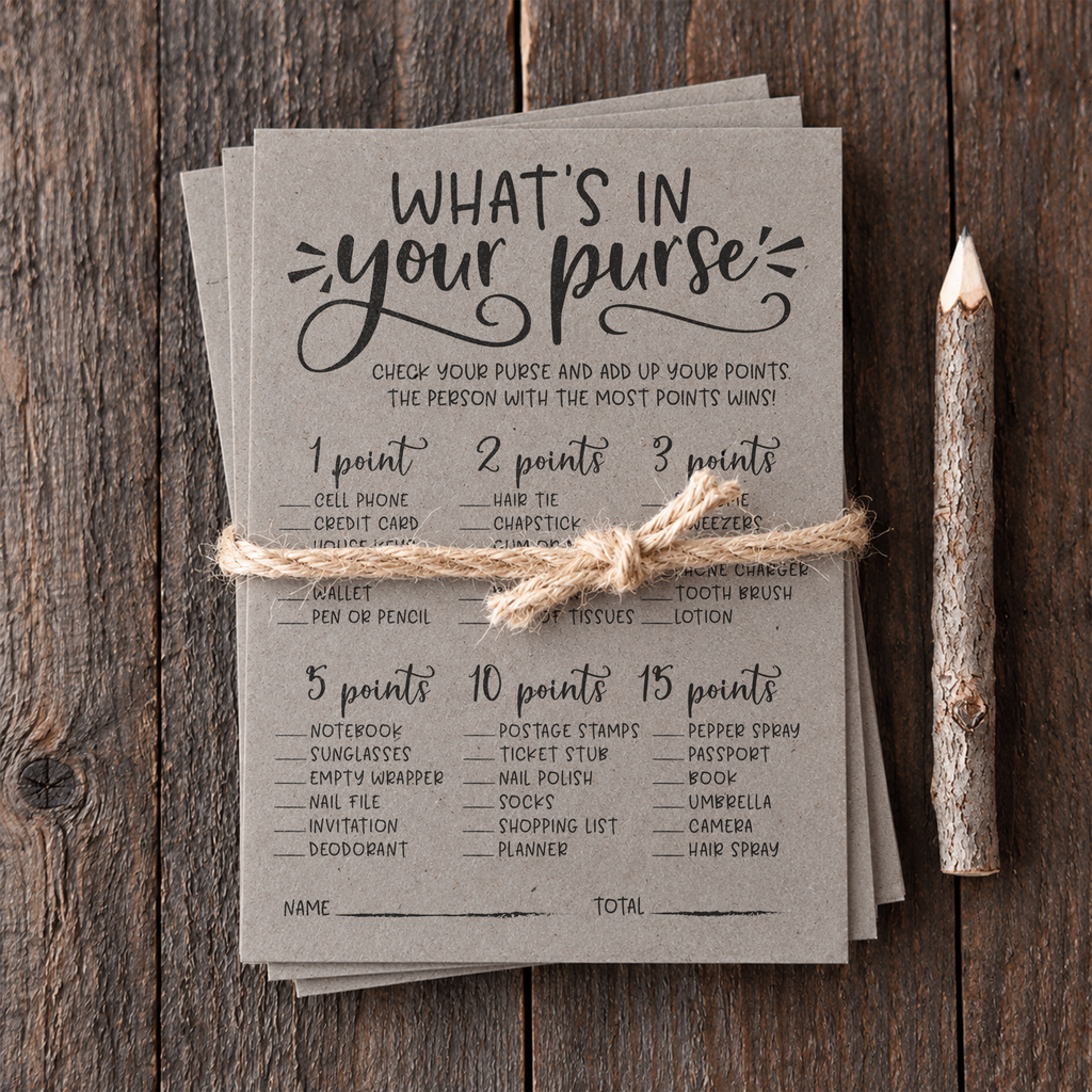 What's In Your Purse Bridal Shower Game