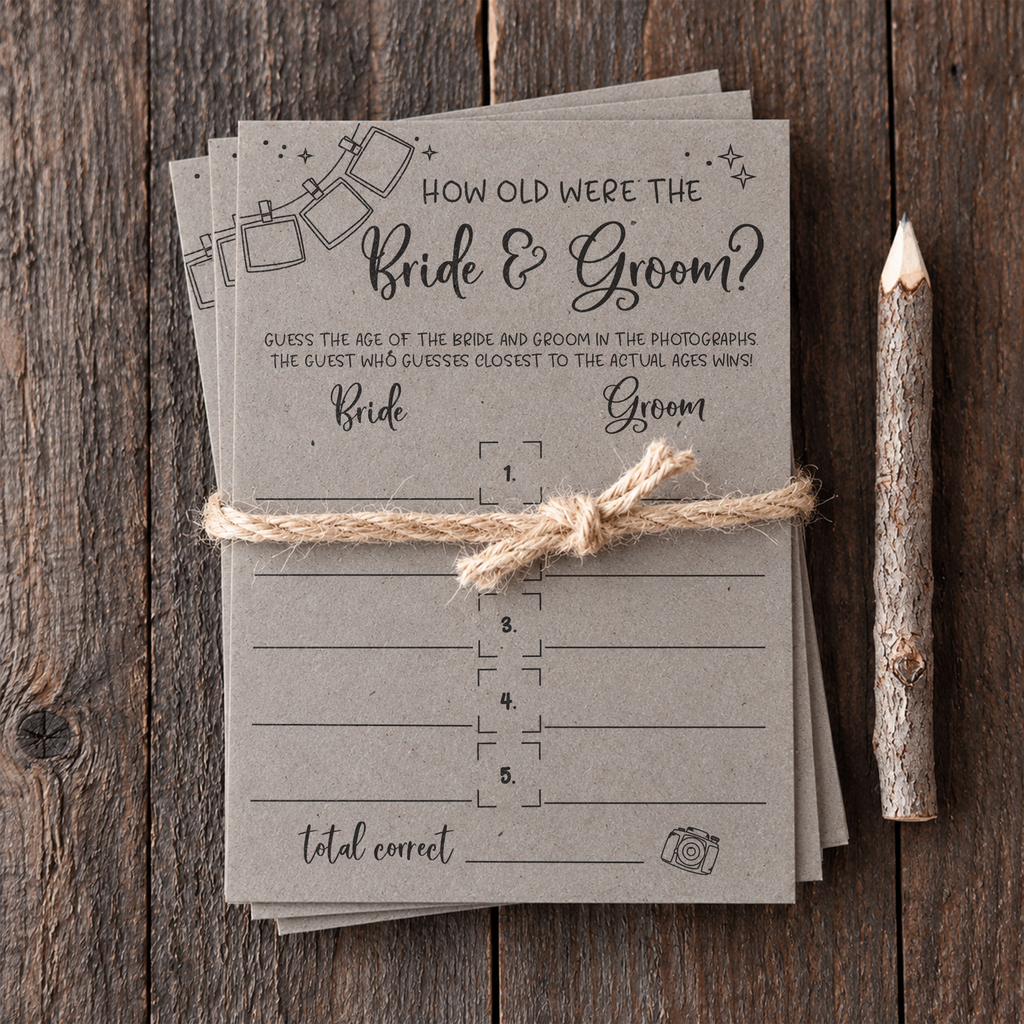 How Old Were The Bride And Groom Bridal Shower Game