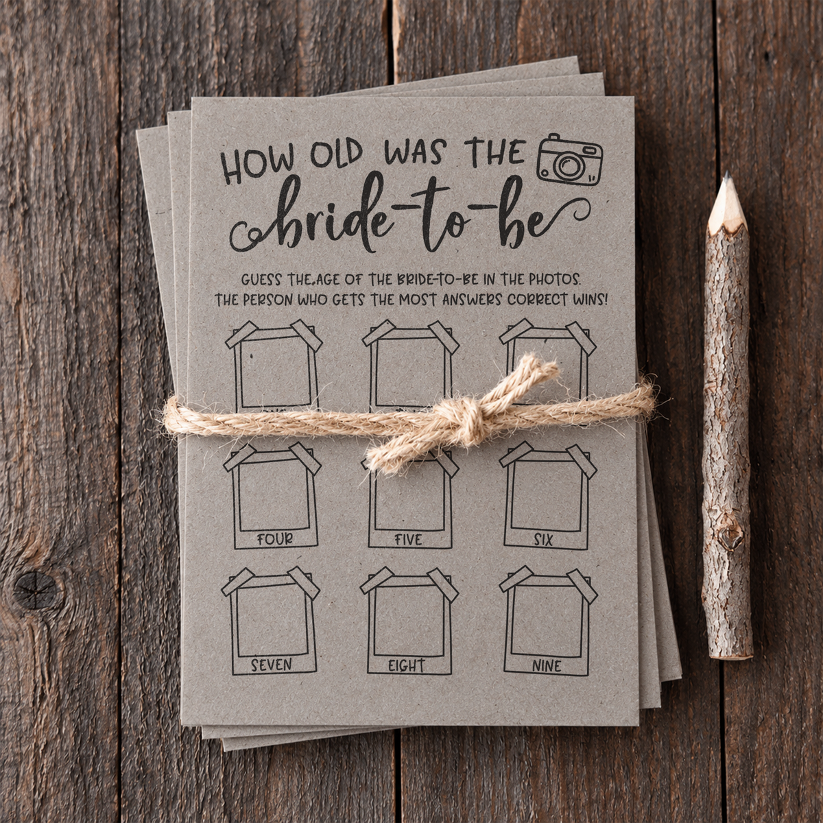 How Old was the Bride-to-be Bridal Shower Game