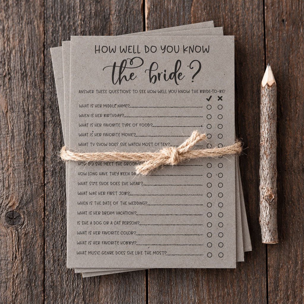 How Well Do You Know the Bride Bridal Shower Game