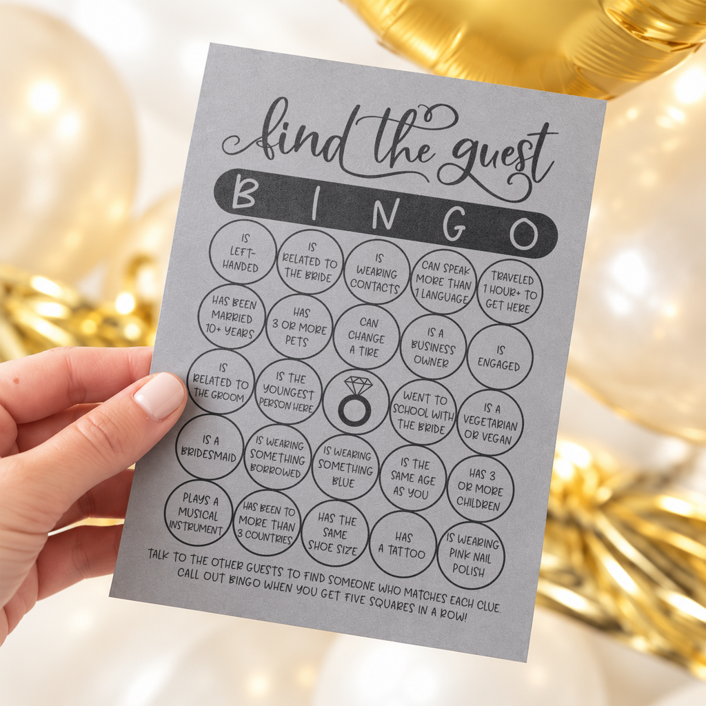 Find The Guest Bingo Bridal Shower Game