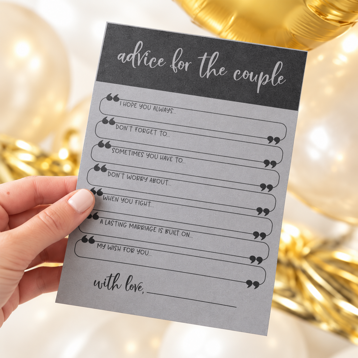 Advice for the Couple Bridal Shower Activity